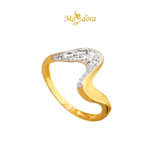 MASDORA 916 Gold Ring Rings Cincin Emas ~ Duotone Chunky Sway (EMAS 916/22K)