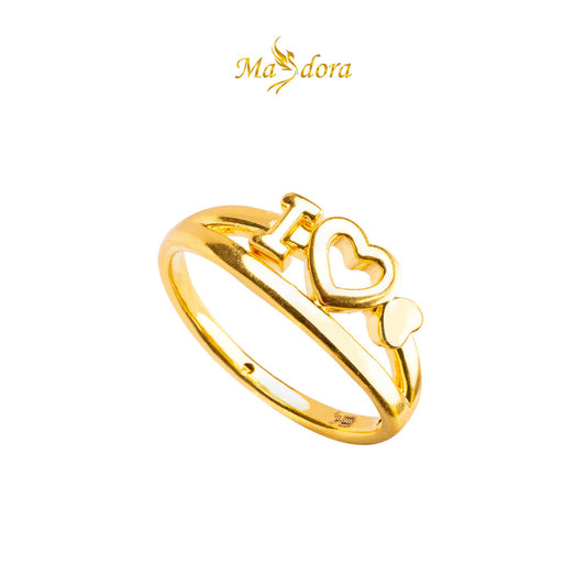 MASDORA 916 Gold Ring Rings Cincin Emas ~ HG Golden I Love Sincero (EMAS 916/22K)