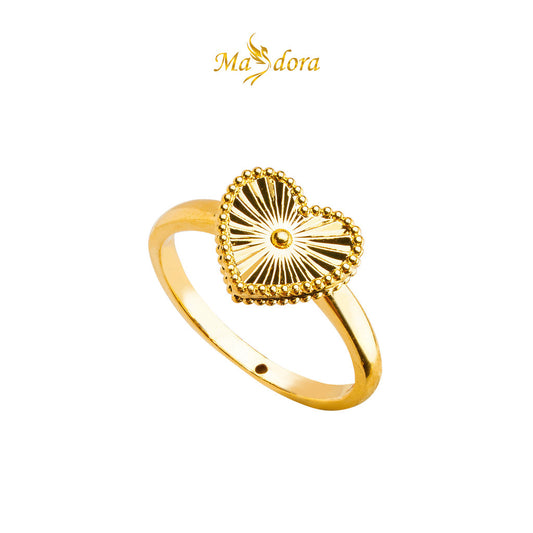 MASDORA 916 Gold Ring Rings Cincin Emas ~ HG Golden Gold Heart (EMAS 916/22K)
