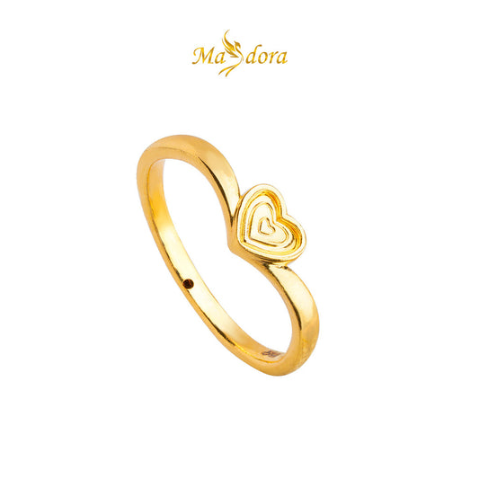 MASDORA 916 Gold Ring Rings Cincin Emas ~ HG Mini Layered Heart (EMAS 916/22K)