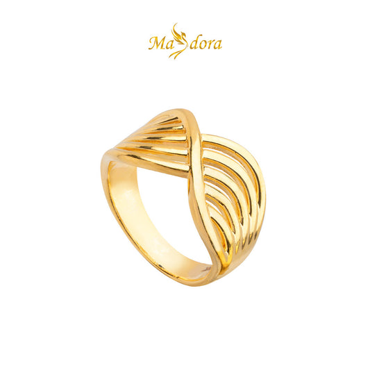 MASDORA 916 Gold Ring Rings Cincin Emas ~ HG Golden Flattered Wave (EMAS 916/22K)