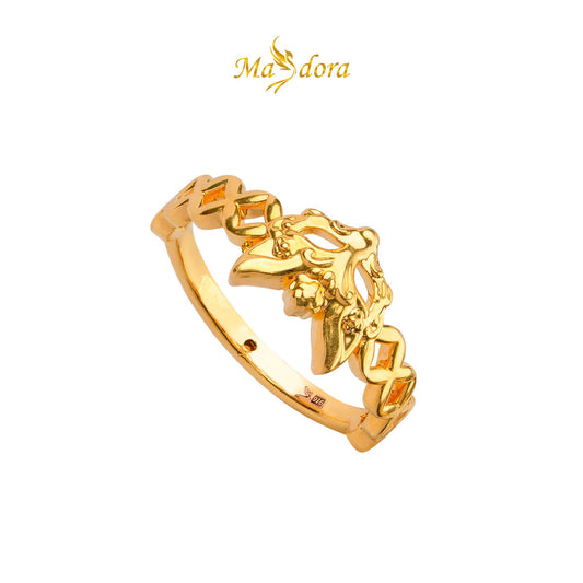 MASDORA 916 Gold Ring Rings Cincin Emas ~ HG Golden Crossed Masquerade (EMAS 916/22K)