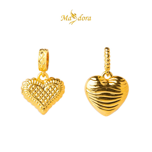 MASDORA 916 Gold Pendant Loket Emas ~ HG Golden Wave Diamond (EMAS 916/22K)