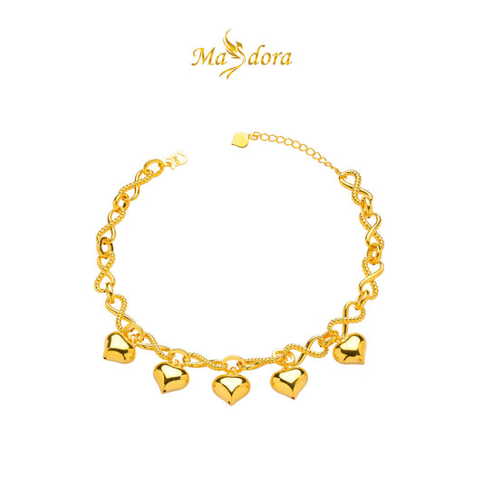 MASDORA 916 Gold Bracelet Rantai Tangan Emas ~ HG Golden Ribbon Links (5L) (EMAS 916/22K)