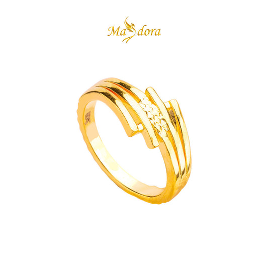 MASDORA 916 Gold Ring Rings Cincin Emas ~ HG Golden Swoosh Cutting (EMAS 916/22K)