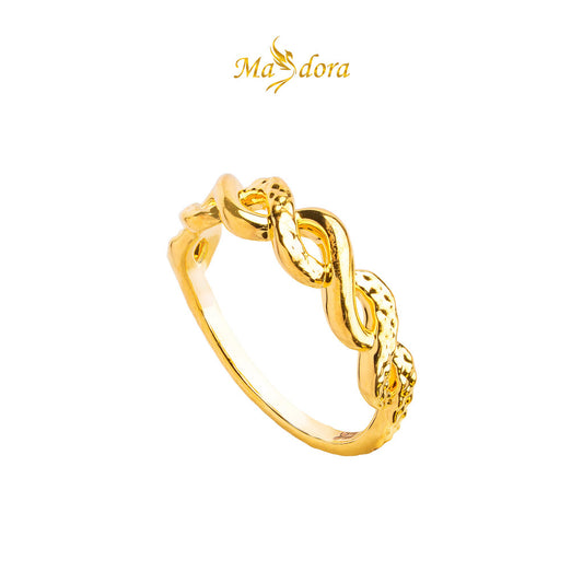 MASDORA 916 Gold Ring Rings Cincin Emas ~ HG Golden Wavy Cutting (EMAS 916/22K)