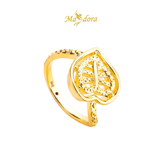 MASDORA 916 Gold Ring Rings Cincin Emas ~ HG Golden Enormous Leaf (EMAS 916/22K)