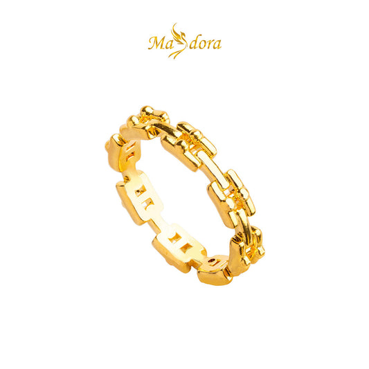 MASDORA 916 Gold Ring Rings Cincin Emas ~ HG Golden Hardware Paperclip (EMAS 916/22K)