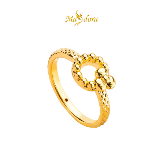 MASDORA 916 Gold Ring Rings Cincin Emas ~ HG Rounded Triple Petals (EMAS 916/22K)