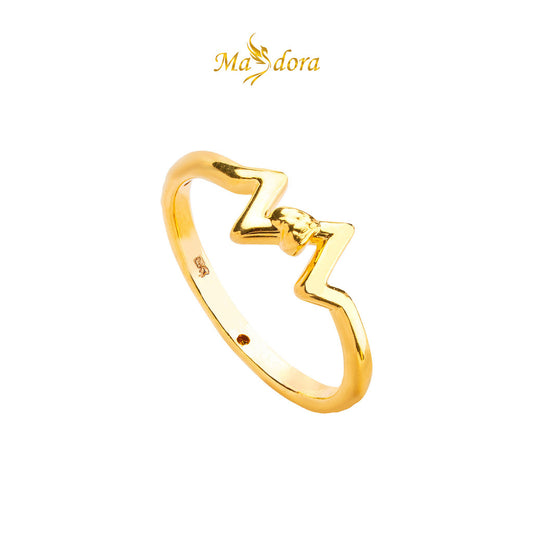 MASDORA 916 Gold Ring Rings Cincin Emas ~ HG Golden Sharpie Heartbeat (EMAS 916/22K)