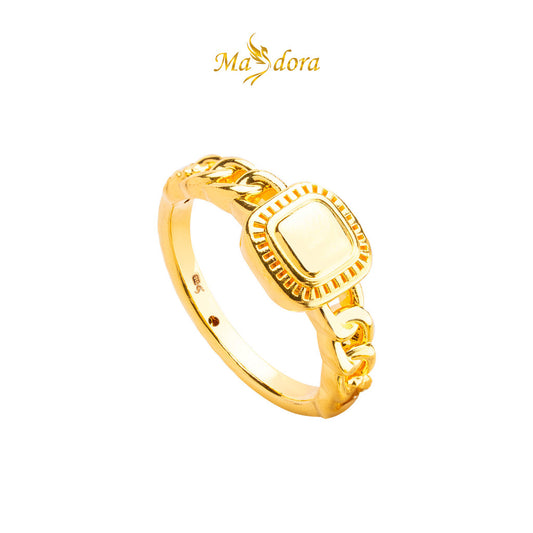 MASDORA 916 Gold Ring Rings Cincin Emas ~ HG Golden Square Halo (EMAS 916/22K)