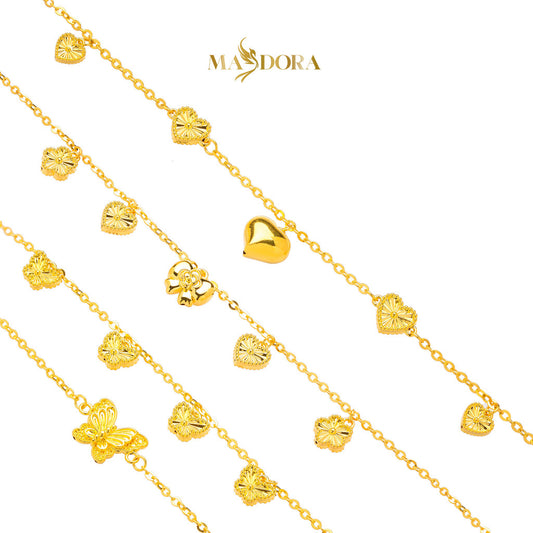 MASDORA 916 Gold Bracelet Rantai Tangan Emas ~ HG Mini Fluffy Chain (EMAS 916/22K)