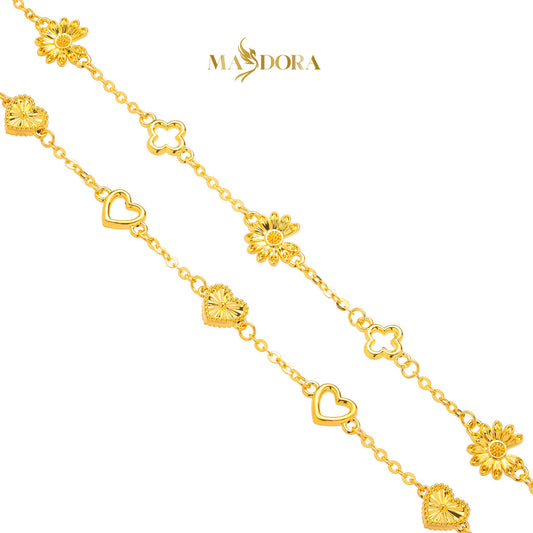 MASDORA 916 Gold Bracelet Rantai Tangan Emas ~ HG Golden Mini Frame (EMAS 916/22K)
