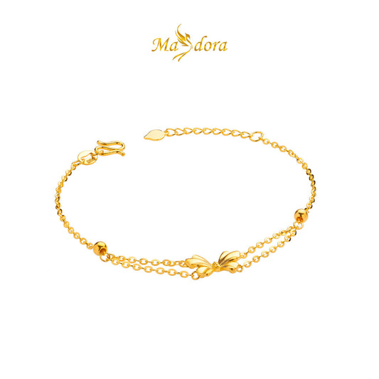 MASDORA 999 Gold Bracelet Rantai Tangan Emas ~ Matte Butterfly (EMAS 999/24K)
