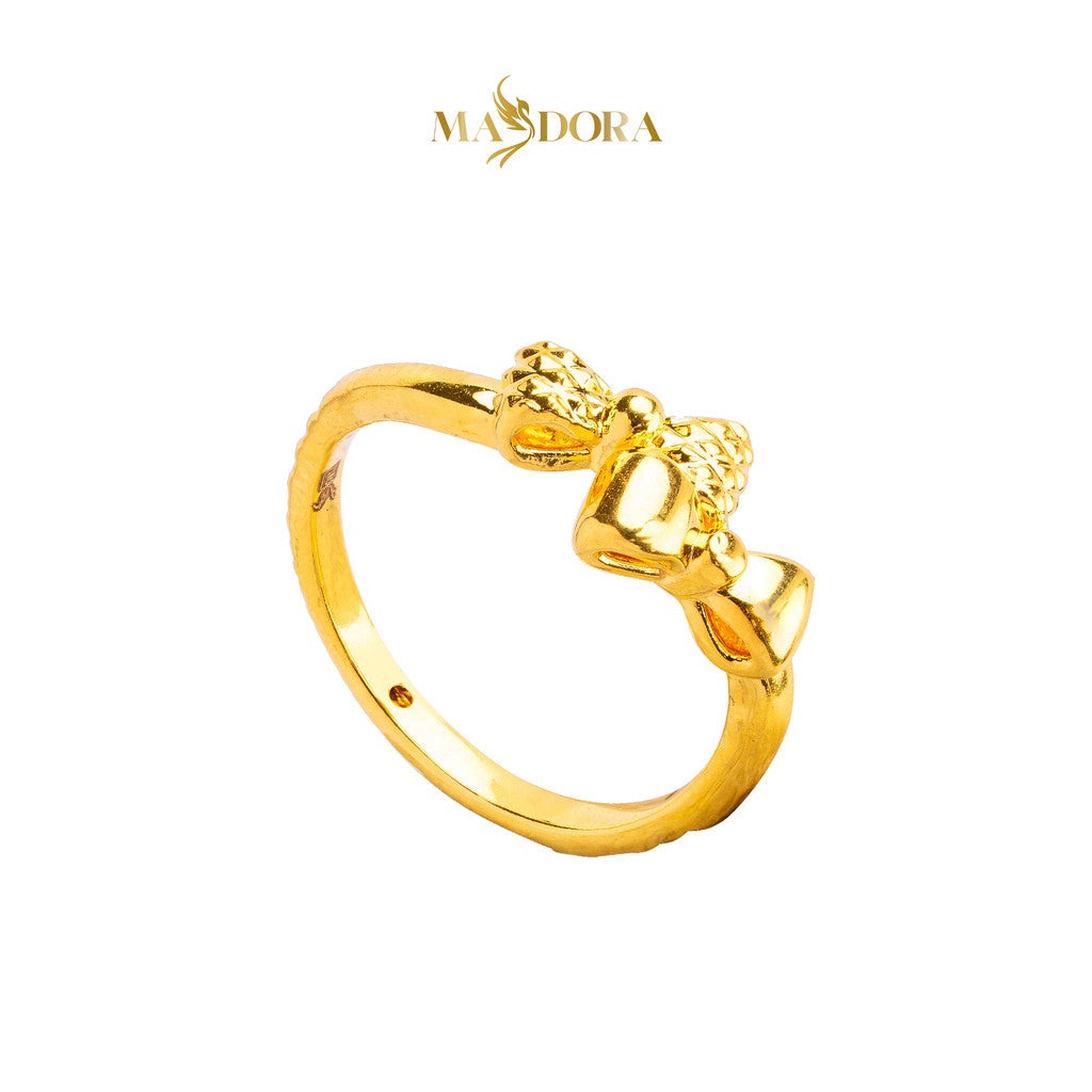 MASDORA 916 Gold Ring Rings Cincin Emas ~ HG Double Twee Bow (EMAS 916/22K)