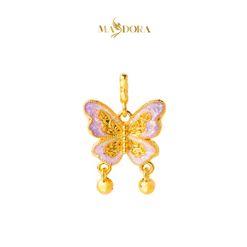 MASDORA 916 Gold Pendant Loket Emas ~ HG Butterfly Dangle (Colourful) (EMAS 916/22K)