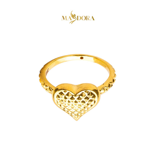 MASDORA 916 Gold Ring Rings Cincin Emas ~ HG Flattened Fluffy Love (EMAS 916/22K)