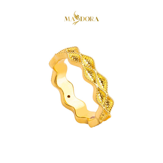 MASDORA 916 Gold Ring Rings Cincin Emas ~ HG Golden Double Ruffle (EMAS 916/22K)