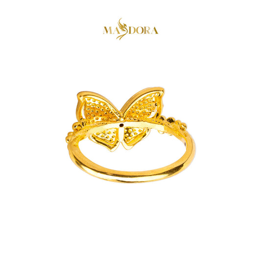 MASDORA 916 Gold Ring Rings Cincin Emas ~ HG Golden Chummed Butterfly (EMAS 916/22K)