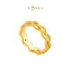 MASDORA 916 Gold Ring Rings Cincin Emas ~ HG Golden Double Ruffle (EMAS 916/22K)
