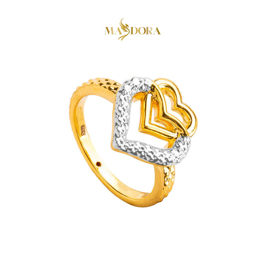 MASDORA 916 Gold Ring Rings Cincin Emas ~ HG Duotone Double Sincero Monument (EMAS 916/22K)