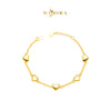 MASDORA 916 Gold Bracelet Rantai Tangan Emas ~ HG Golden Mini Shiny Love Frame (EMAS 916/22K)