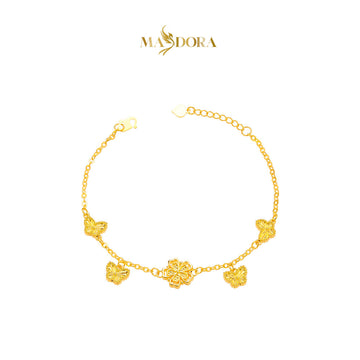 MASDORA 916 Gold Bracelet Rantai Tangan Emas ~ HG Sakura Fairytale Dangle (EMAS 916/22K)