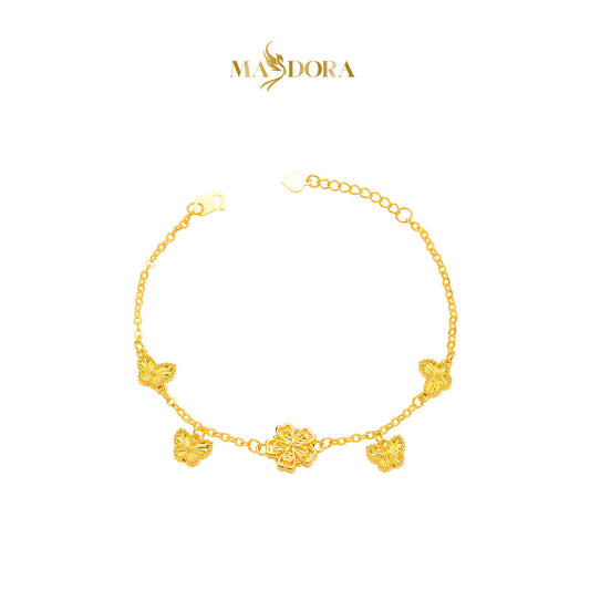 MASDORA 916 Gold Bracelet Rantai Tangan Emas ~ HG Sakura Fairytale Dangle (EMAS 916/22K)