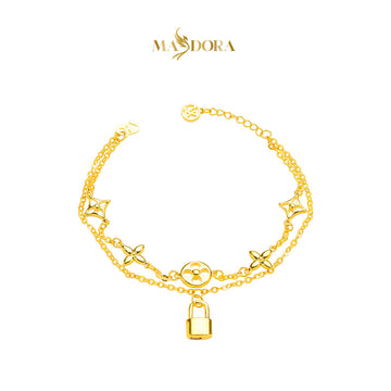 MASDORA 916 Gold Bracelet Rantai Tangan Emas ~ HG Golden Double Louisa (EMAS 916/22K)