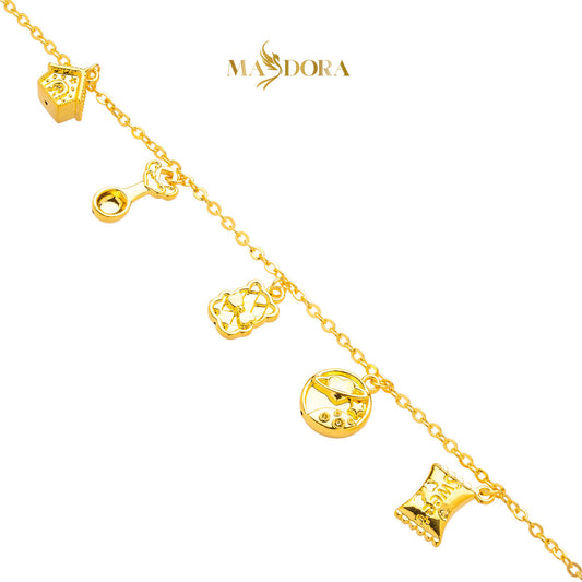 MASDORA 916 Gold Bracelet Rantai Tangan Emas ~ HG Baby Dangle Edition (EMAS 916/22K)