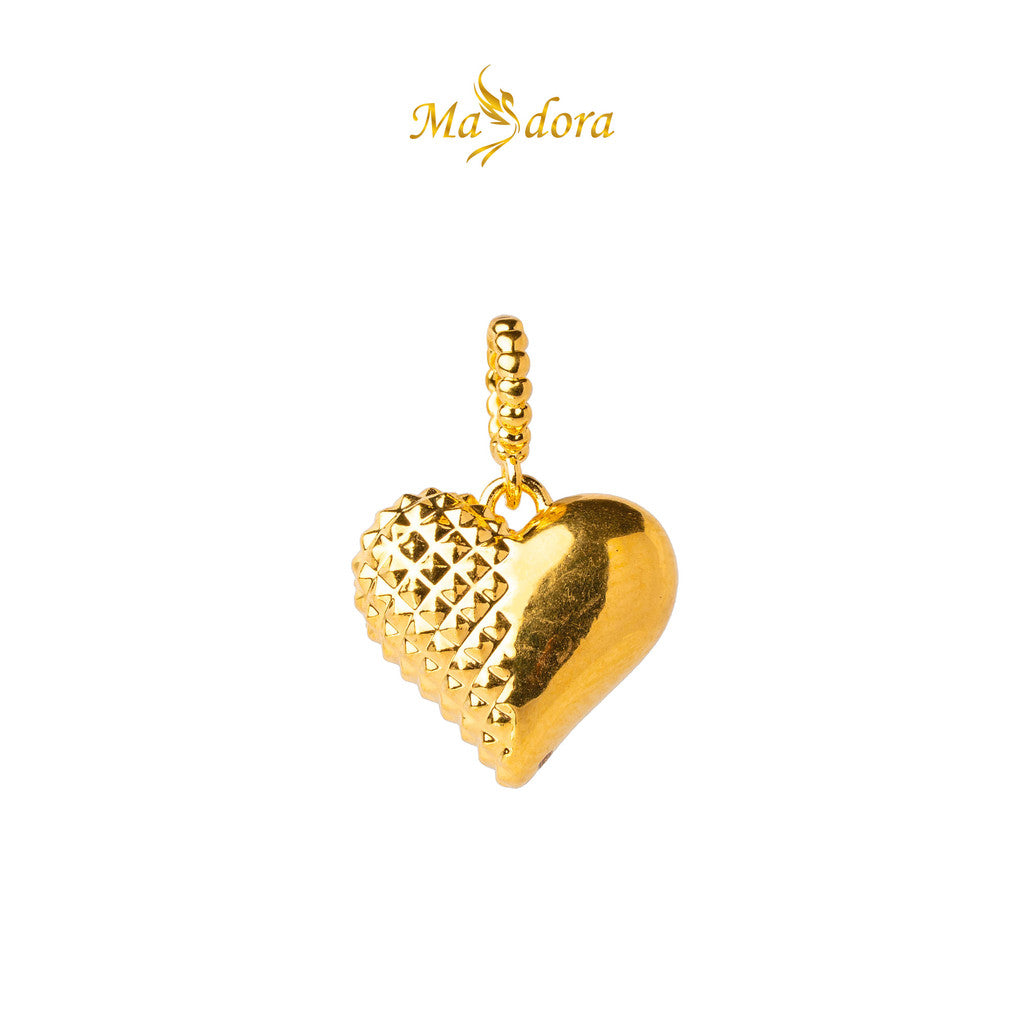 MASDORA 916 Gold Pendant Loket Emas ~ HG Golden Half Hearted (EMAS 916/22K)