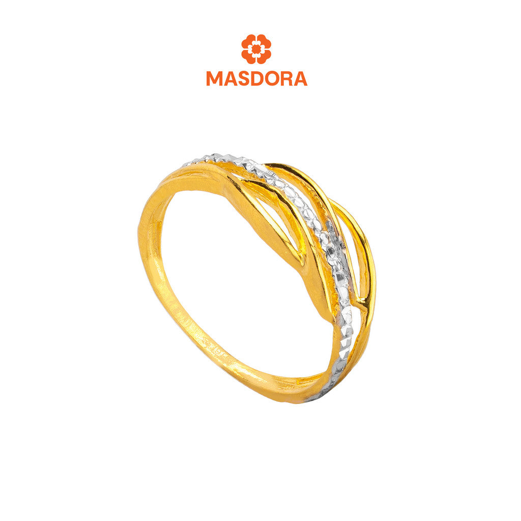 MASDORA 916 Gold Ring Rings Cincin Emas ~ Duotone Spiral Interlace (EMAS 916/22K)