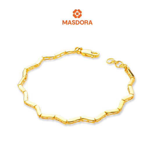 MASDORA 916 Gold Bracelet Rantai Tangan Emas ~ Golden Plain Zigzag (EMAS 916/22K)
