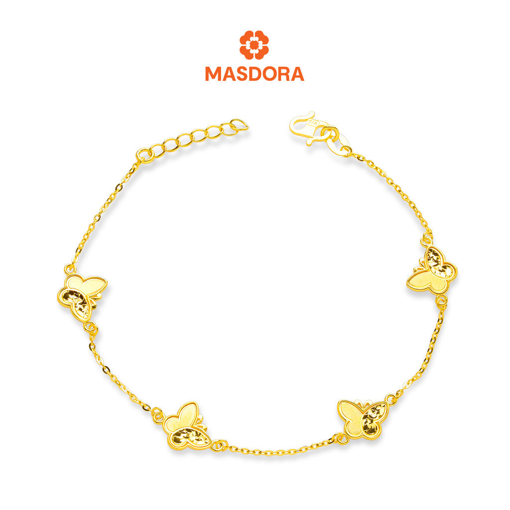 MASDORA 916 Gold Bracelet Rantai Tangan Emas ~ Elegant Papillon Glitz (EMAS 916/22K)