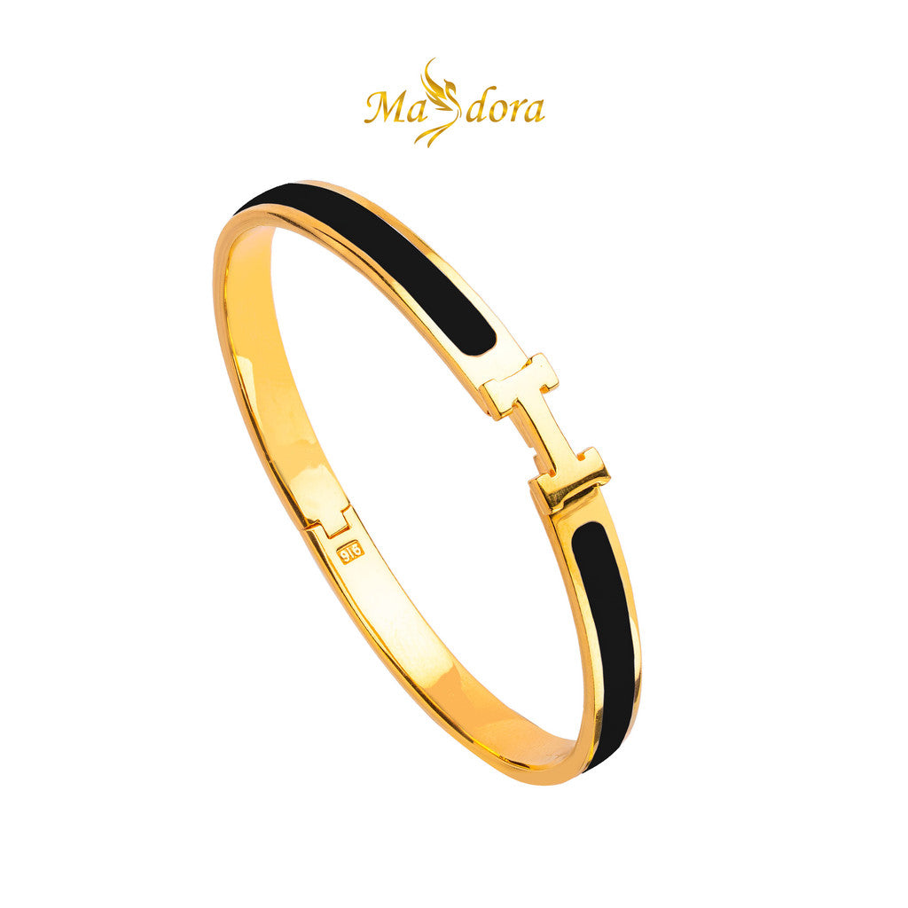 MASDORA 916 Gold Bangle Gelang Tangan Emas ~ Simple H Bangle (EMAS 916/22K)