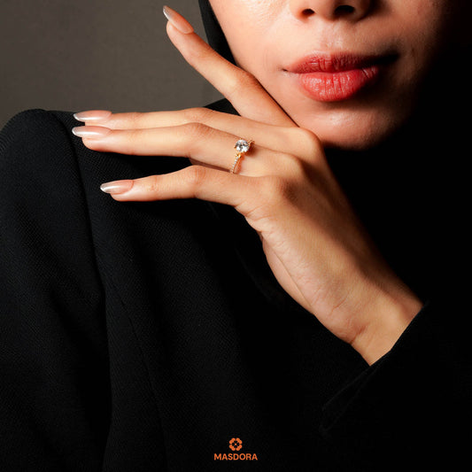 MASDORA 916 Gold Ring Rings Cincin Emas ~ Sparkling Luminous Solitaire (EMAS 916/22K)