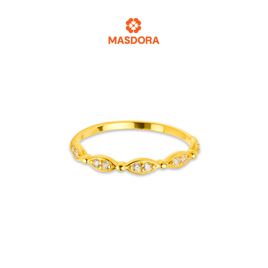 MASDORA 916 Gold Ring Rings Cincin Emas ~ Sparkling Simple Diagonal (EMAS 916/22K)