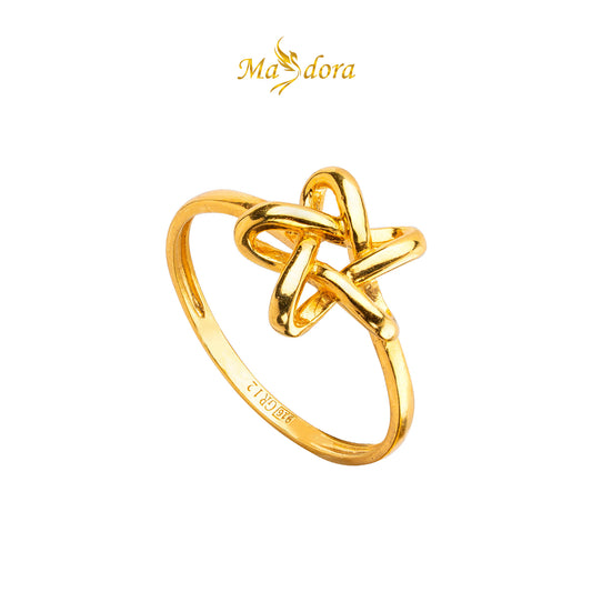 MASDORA 916 Gold Ring Rings Cincin Emas ~ Golden Star knot (EMAS 916/22K)