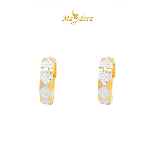 MASDORA 916 Gold Earings Earing Subang Emas ~ Emirates Star Callie Duotone Hoop (EMAS 916/22K)