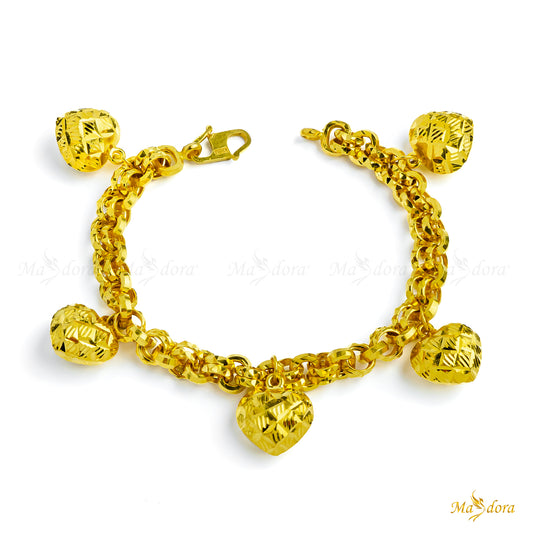 Masdora 916 Gold Sweet Amore Bracelet (5 Loves)