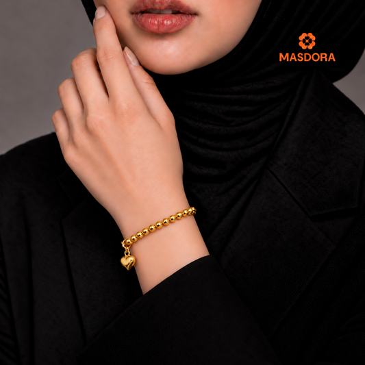 MASDORA 916 Gold Bracelet Rantai Tangan Emas ~ Boba 1 Line (EMAS 916/22K)