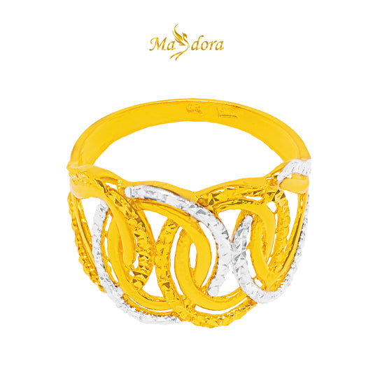 MASDORA 916 Gold Ring Rings Cincin Emas ~ Duotone Braided Chain (EMAS 916/22K)