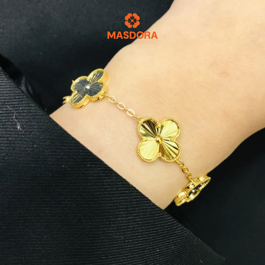 MASDORA 916 Gold Bracelet Rantai Tangan Emas ~ Clover Full Gold - (EMAS 916/22K)