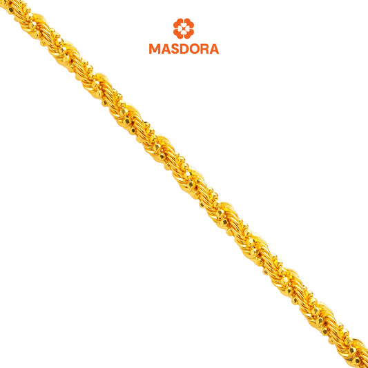 MASDORA 916 Gold Bracelet Rantai Tangan Emas ~ Golden Cat Tail (EMAS 916/22K)