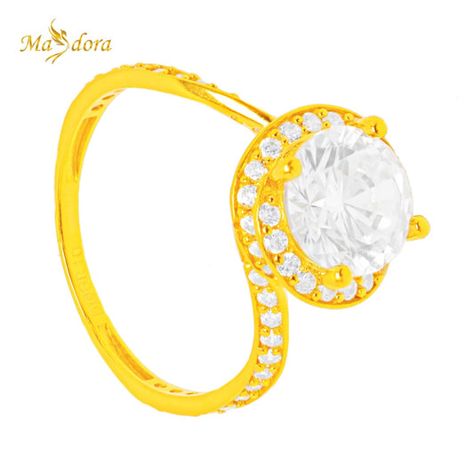 MASDORA Sparkling Spiral Rose Ring (Emas 916)