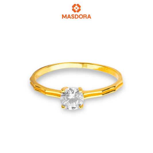 MASDORA 916 Gold Ring Rings Cincin Emas ~ Golden Poligonal Solitaire (EMAS 916/22K)