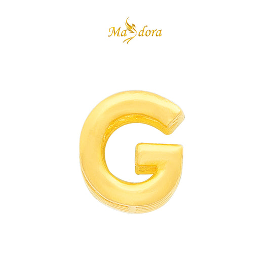 MASDORA 916 Gold Charms Charm Emas ~ Alphabet 3D - G (EMAS 916/22K)