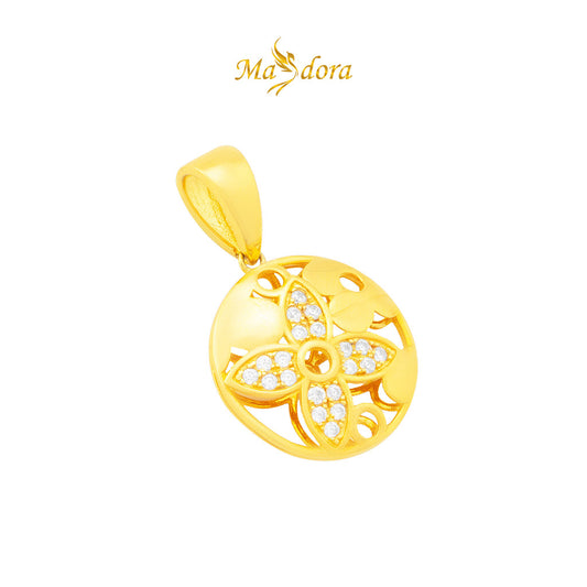 MASDORA 916 Gold Pendant Loket Emas ~ Sparkling LVie Blossom (EMAS 916/22K)