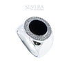 SILVERA 925 Silver Ring Rings Cincin Perak ~ Stunning Black Enamel Men Ring, 925 Silver by Masdora (A27795)