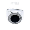 SILVERA 925 Silver Ring Rings Cincin Perak ~ Stunning Black Enamel Men Ring, 925 Silver by Masdora (A27795)